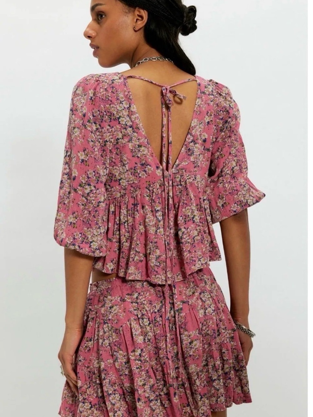 NWT Free People Calla Lily Printed Mini skirt set - Picture 3 of 8